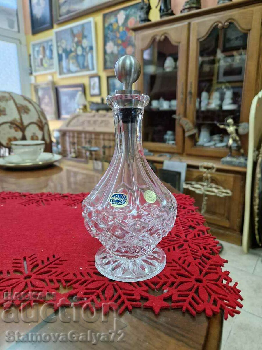 Unique antique Czech crystal decanter - Bohemia