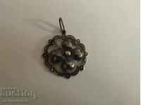 Old silver pendant medallion - niello decoration