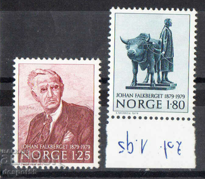 1979. Norvegia. Johan Falkberget - scriitor.