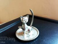 Old Silver Plated Figurine - Kitten