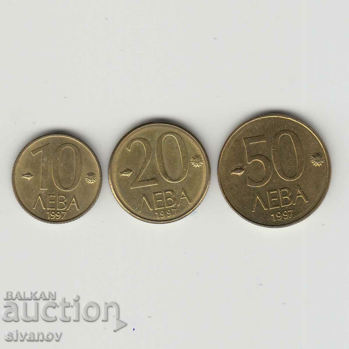 България 10, 20, 50 лева 1997 година сет лот #5411