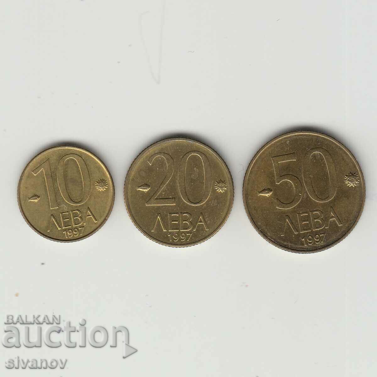 България 10, 20, 50 лева 1997 година сет лот #5413