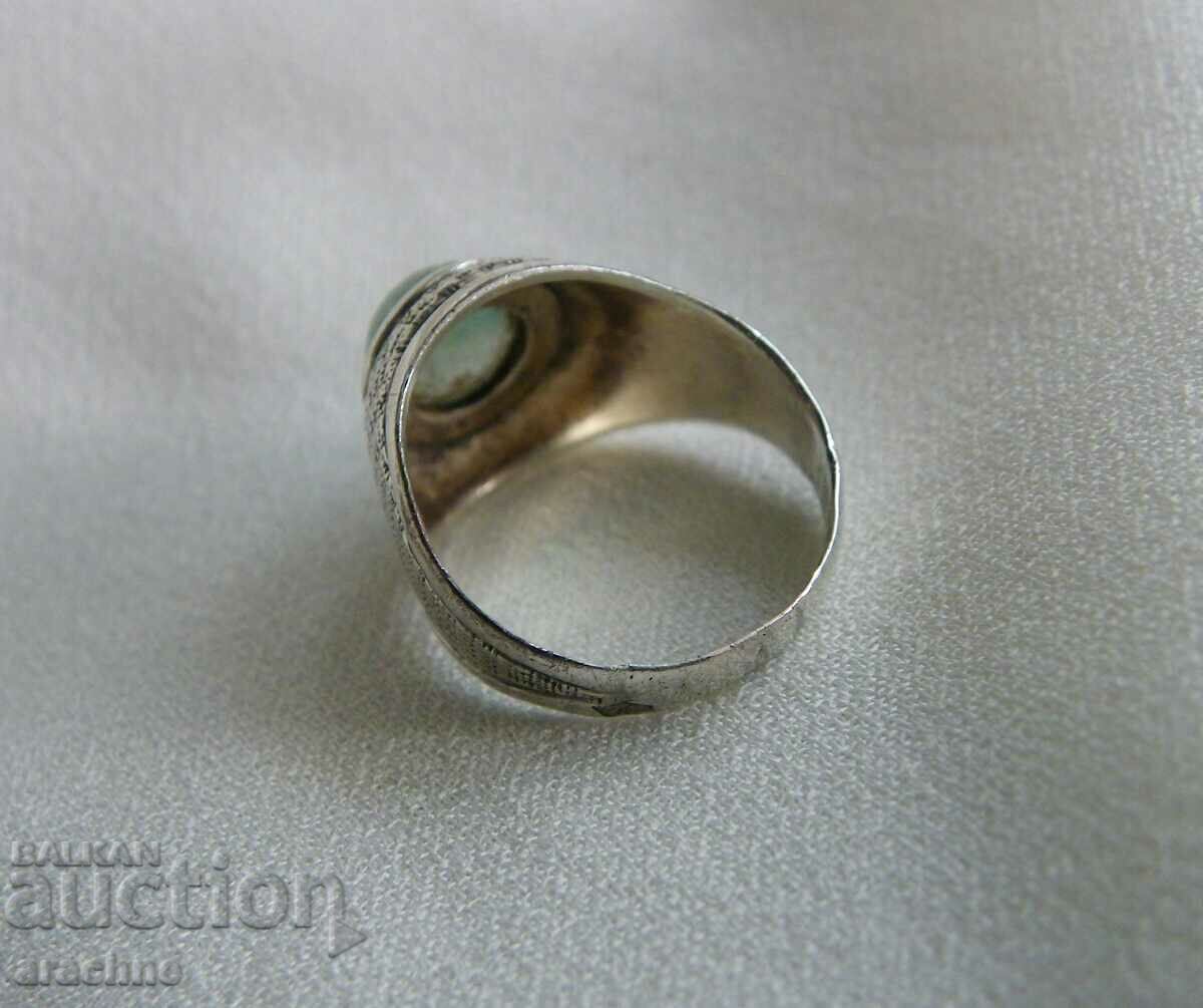 Auction Old silver jade ring Auction Old silver jade ring