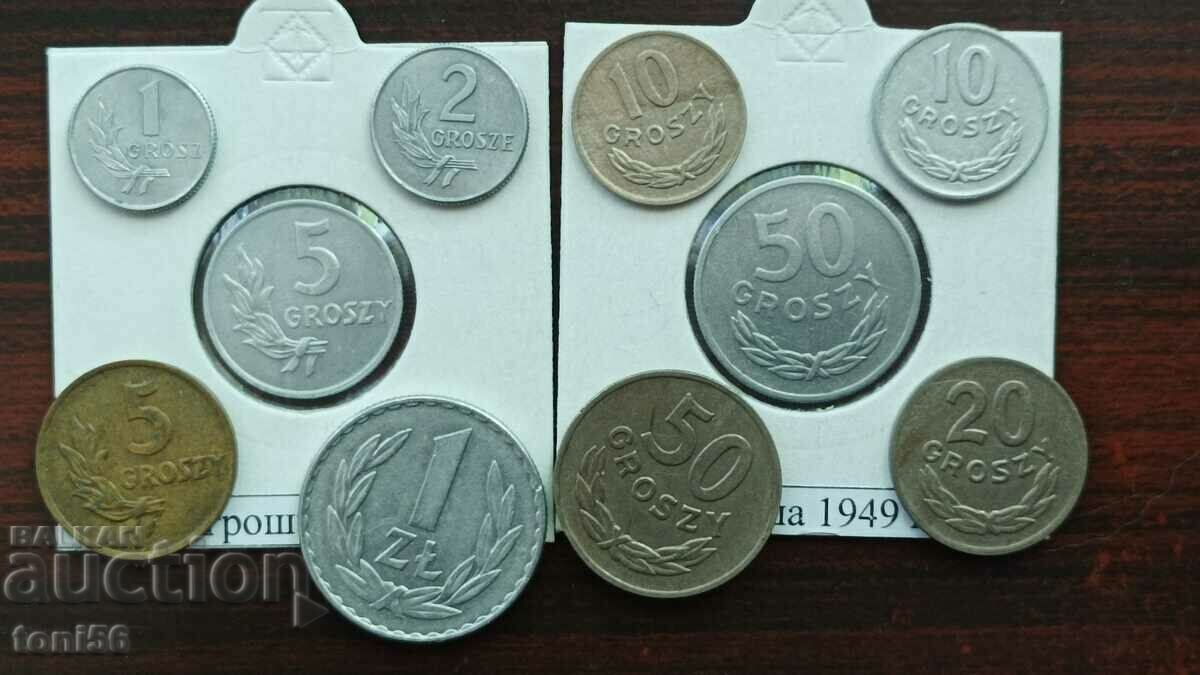 Полша сет от 10 монети 1949г - качество