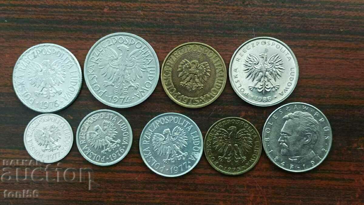Полша сет разменни монети 1975-86 - качество