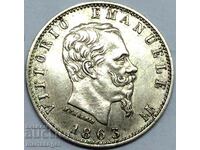 Италия 20 чентесими 1863 сребро