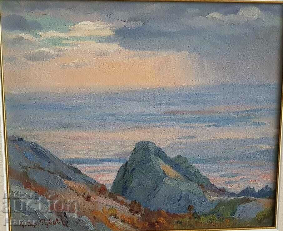 Auction  Georgi Hristov Rubev 1897 - 1975 Before the storm Blue stones