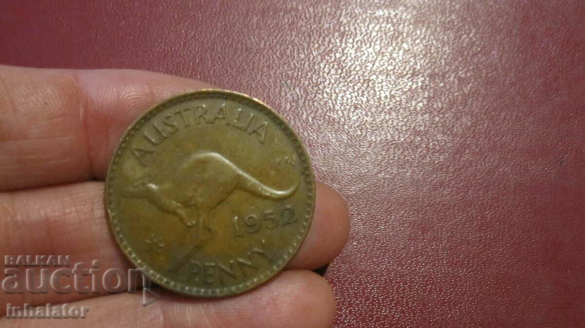 1952 1 pence Australia - no dot after Australia