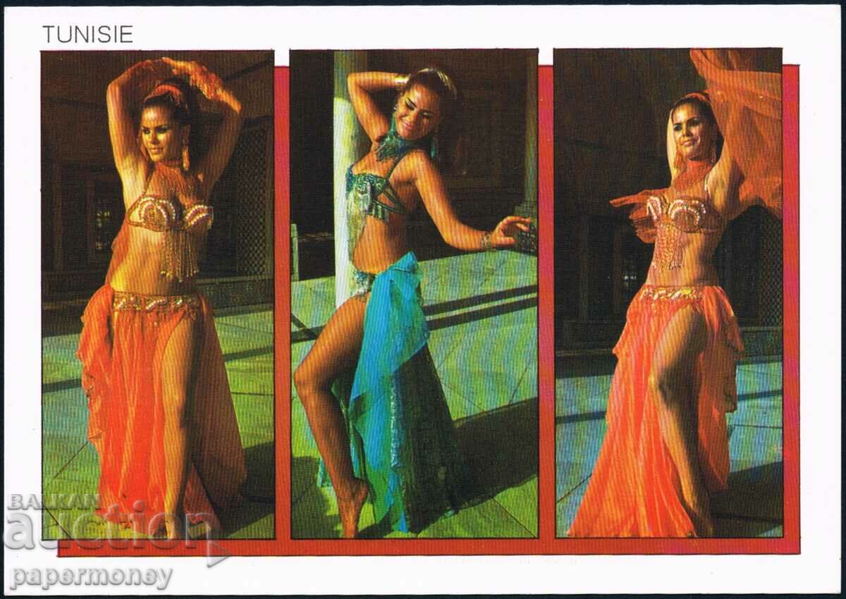 Тунис стара пощенска картичка бели денс танцьорки еротика