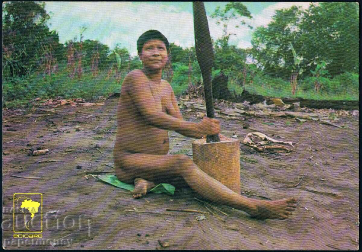 Brazil old postcard indian erotic nude woman