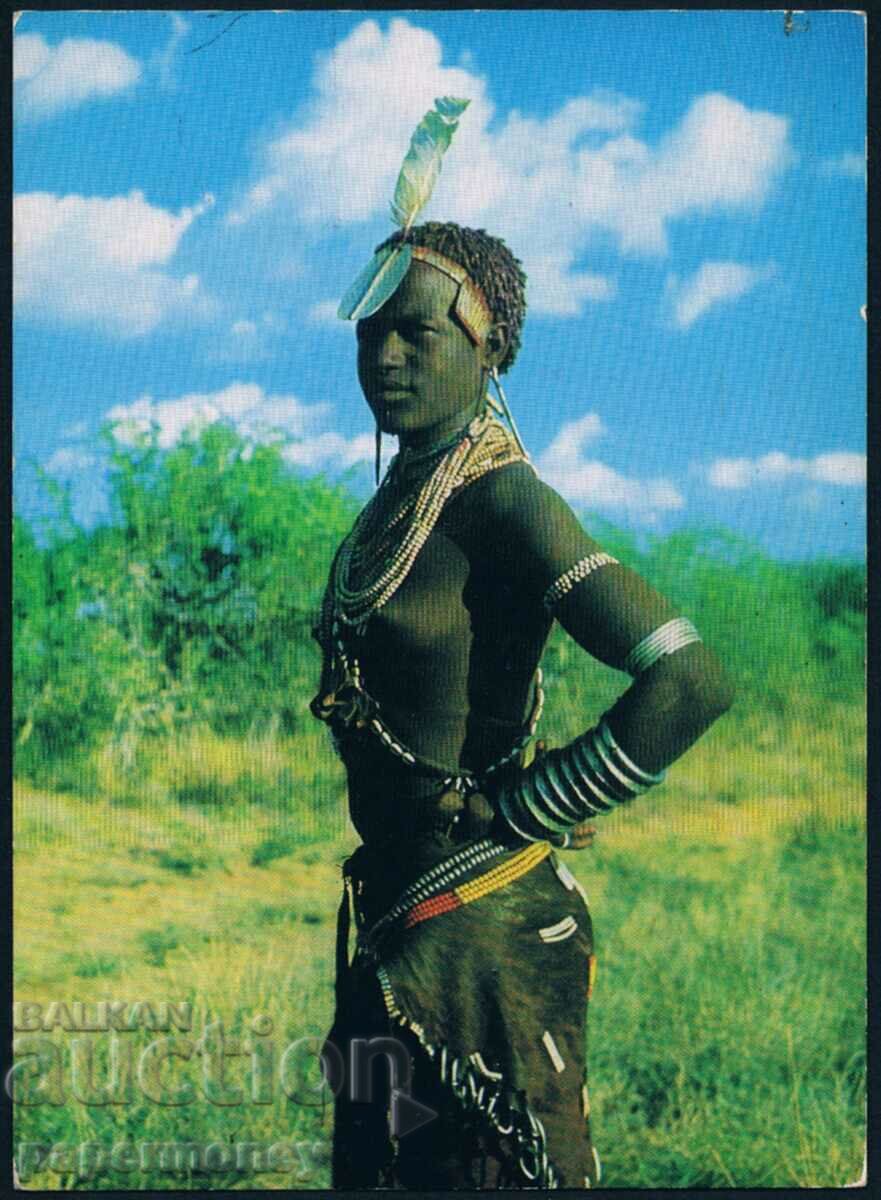 Παλιά καρτ ποστάλ της Αφρικής ερωτική γυμνή γυναίκα