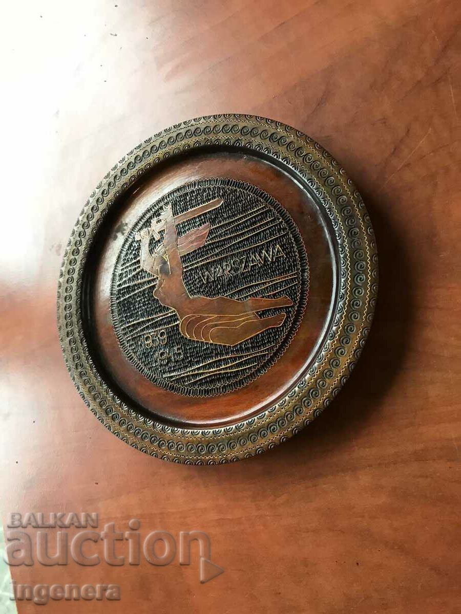 PANEL WOOD CARVING RELIEF PYROGRAPHY PLATE SOUVENIR FROM WARSAW - 5 PANEL WOOD CARVING RELIEF PYROGRAPHY PLATE SOUVENIR FROM WARSAW - 5