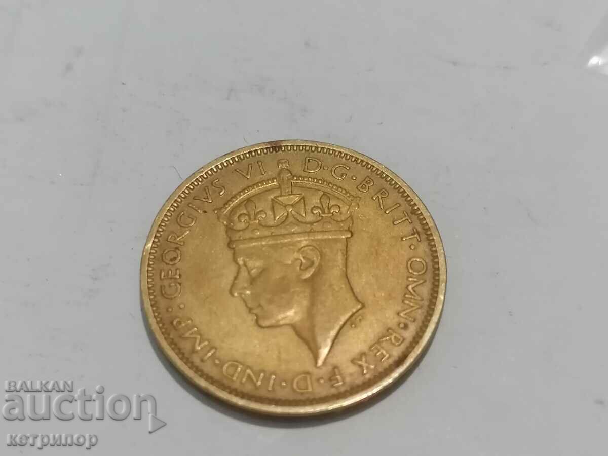 British West Africa 1 Shilling 1939 Bronze with price 12.00 BGN | € 6.14