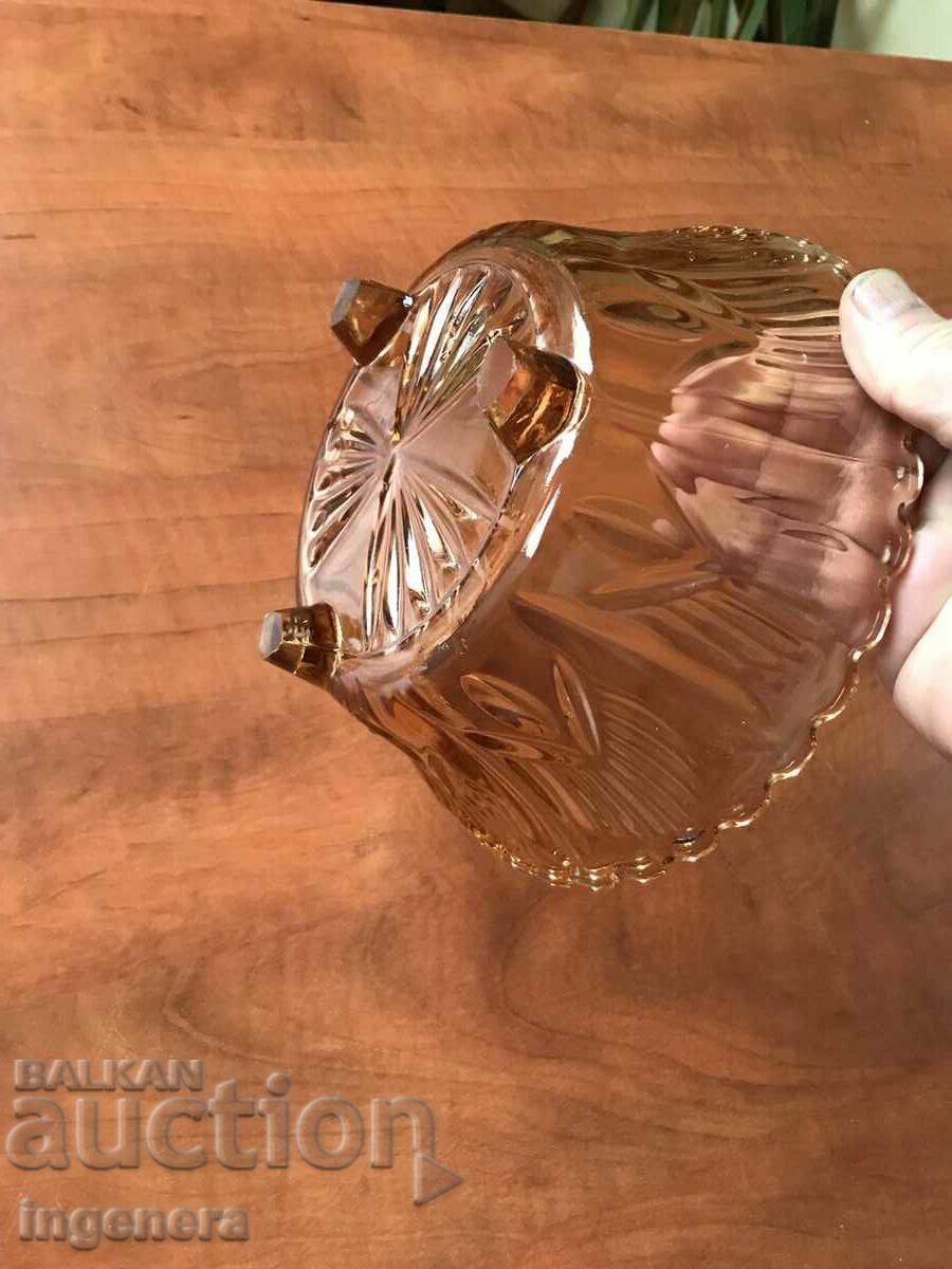 FRUCTIERA SALATIERA THICK COLORED EMBOSSED GLASS FROM SOZA - 5 FRUCTIERA SALATIERA THICK COLORED EMBOSSED GLASS FROM SOZA - 5