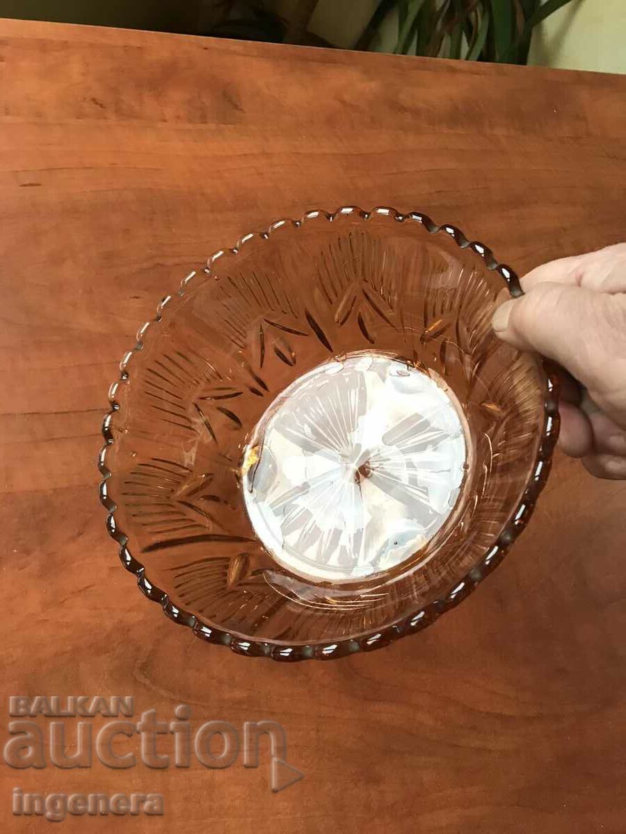 FRUCTIERA SALATIERA THICK COLORED EMBOSSED GLASS FROM SOZA - 6 FRUCTIERA SALATIERA THICK COLORED EMBOSSED GLASS FROM SOZA - 6