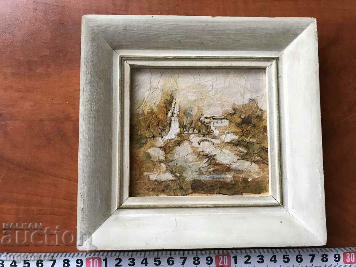 OIL PAINTING WOOD FRAME-ETHER GABBRO