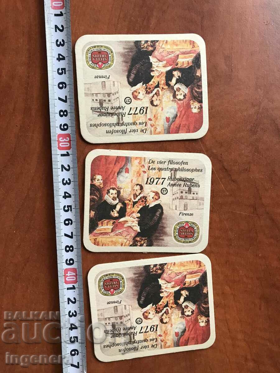 Auction  ADVERTISING BEER PLATE-STELLA ARTOIS-3 PCS.