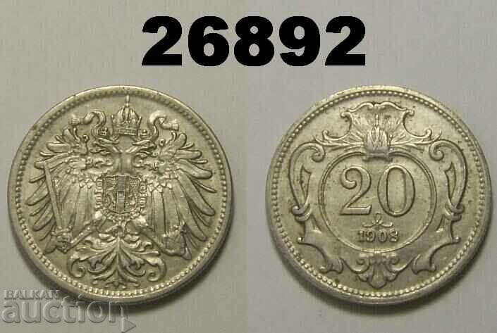 Austria 20 Heller 1908