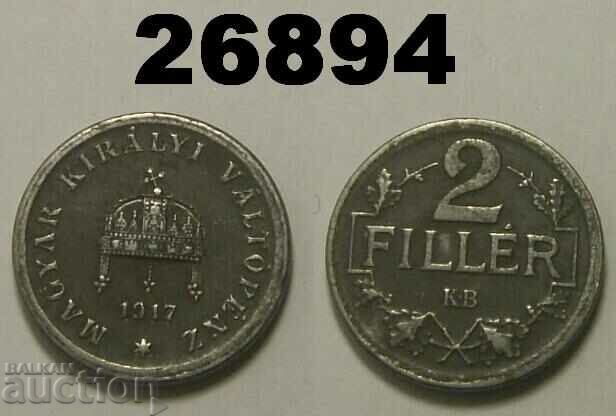 Унгария 2 филера 1917 желязо