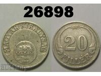 R! Hungary 20 fillers 1927 rare