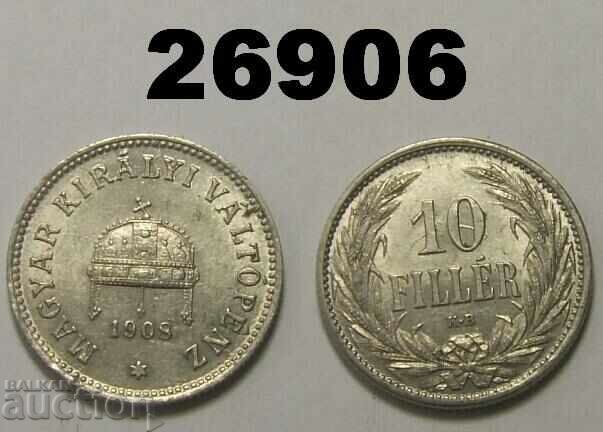 Hungary 10 fillers 1908