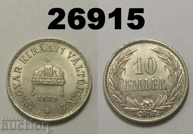 Hungary 10 Fillers 1909