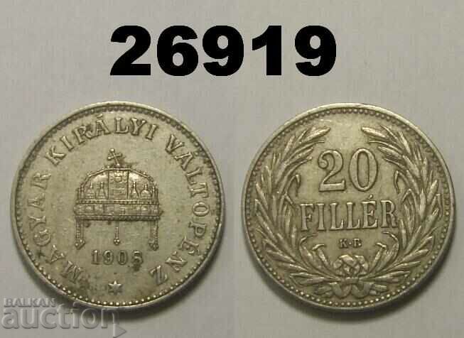Ουγγαρία 20 fillers 1908