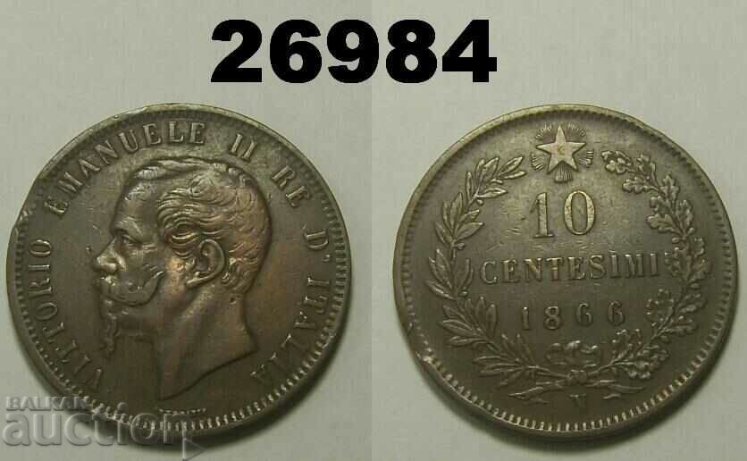 Italy 10 centesimi 1866 N