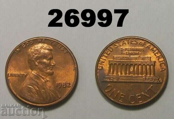 Moneda UNC de 1 cent 1982 SUA