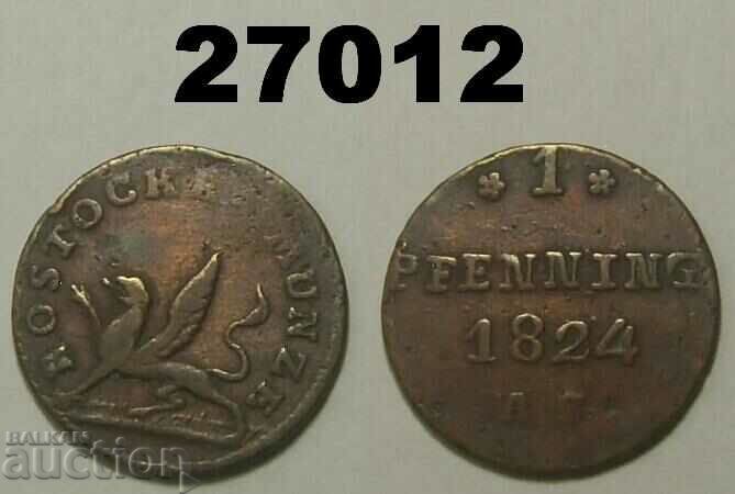 Rostock 1 pfennig 1824 Germany