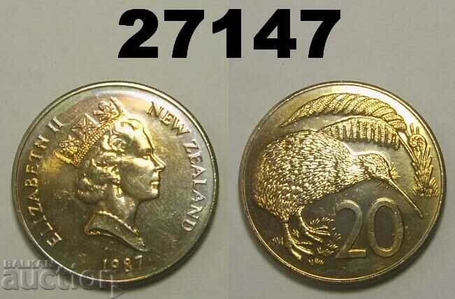 New Zealand 20 pence 1987