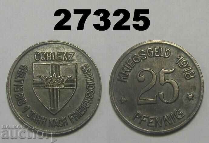 Coblenz 25 pfennig 1918 Германия
