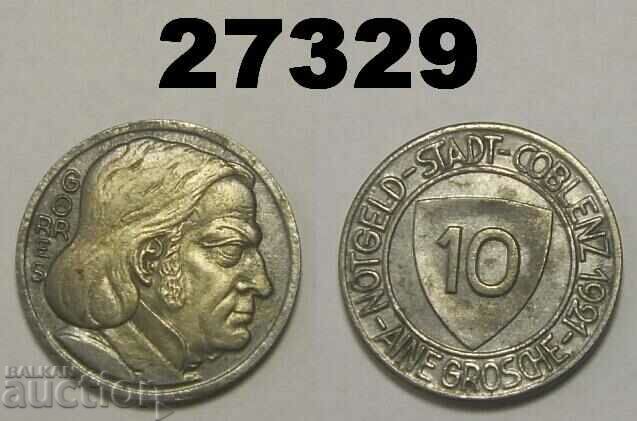 Coblenz 10 pfennig 1921 Γερμανία