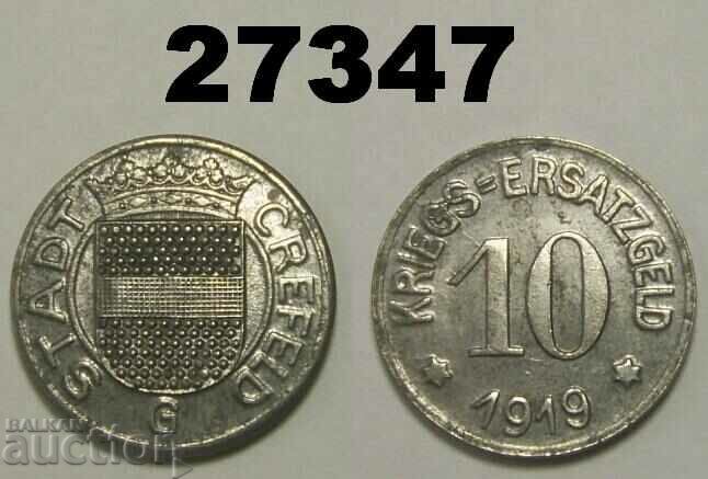 Crefeld 10 pfennig 1919 G Germany