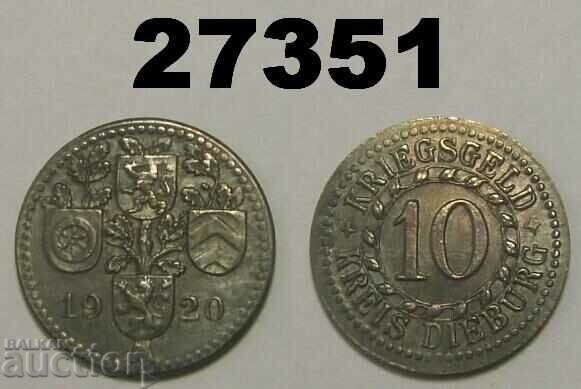 Dieburg 10 pfennig 1920 Γερμανία