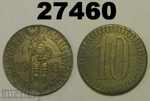 Heilbronn 10 pfennig 1918 Γερμανία