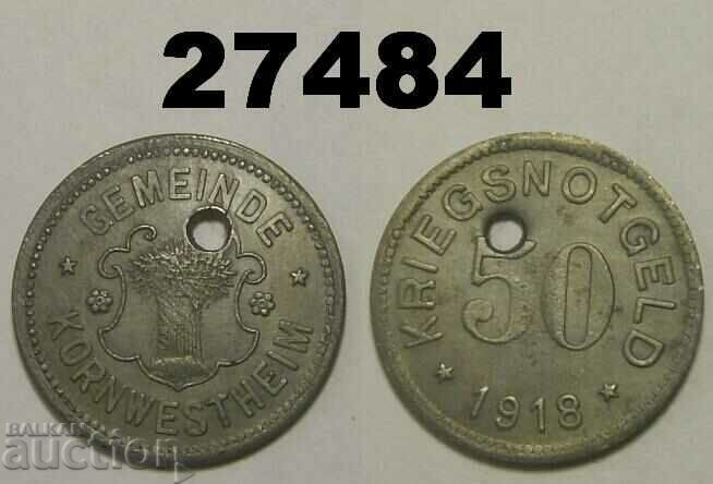 RR! Kornwestheim 50 pfennig 1918 Σπάνια Γερμανία