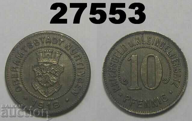 Nürtingen 10 pfennig 1918 Γερμανία
