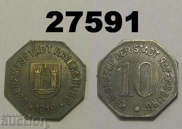 Ravensburg 10 pfennig 1918 Γερμανία