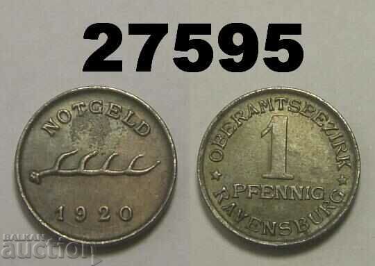 R! Ravensburg 1 pfennig 1920 Γερμανία