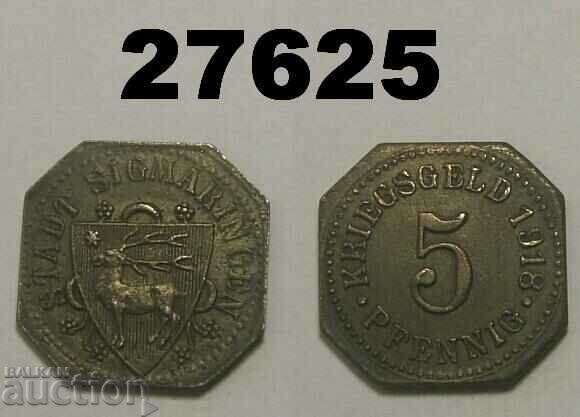 Sigmaringen 5 pfennig 1918 Germania