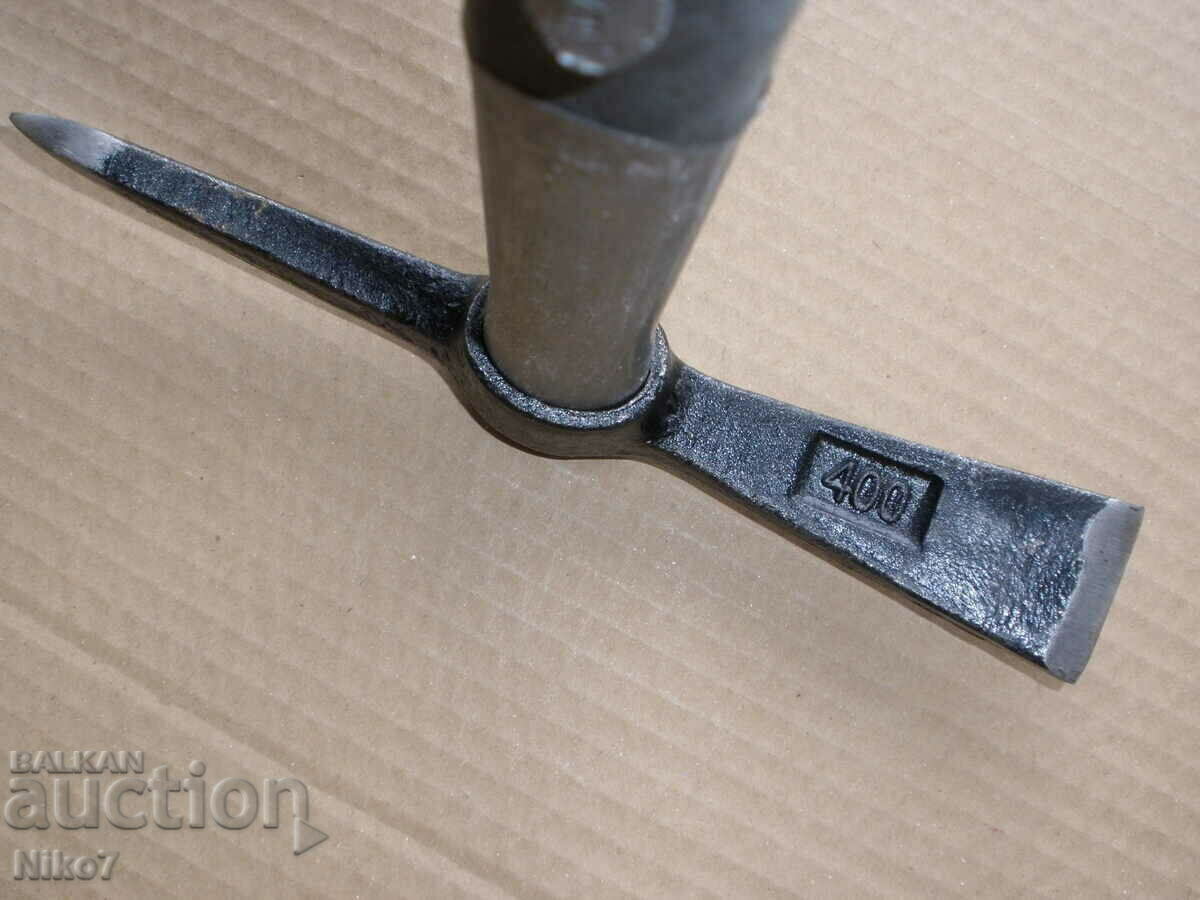 Auction  A small, branded pickaxe.