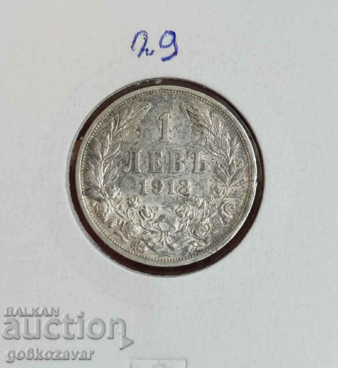Bulgaria 1 lev 1913 silver. Bulgaria 1 lev 1913 silver.