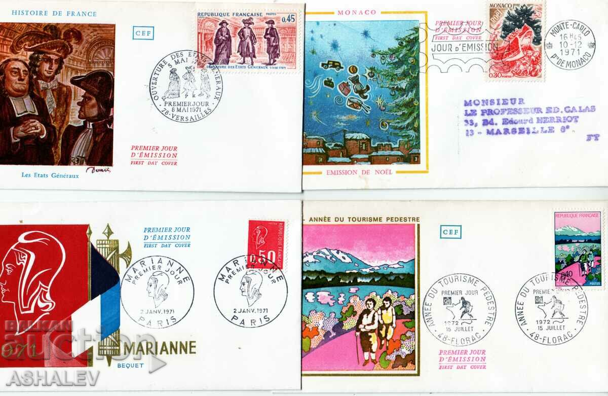 France 4 pieces FDC 1971