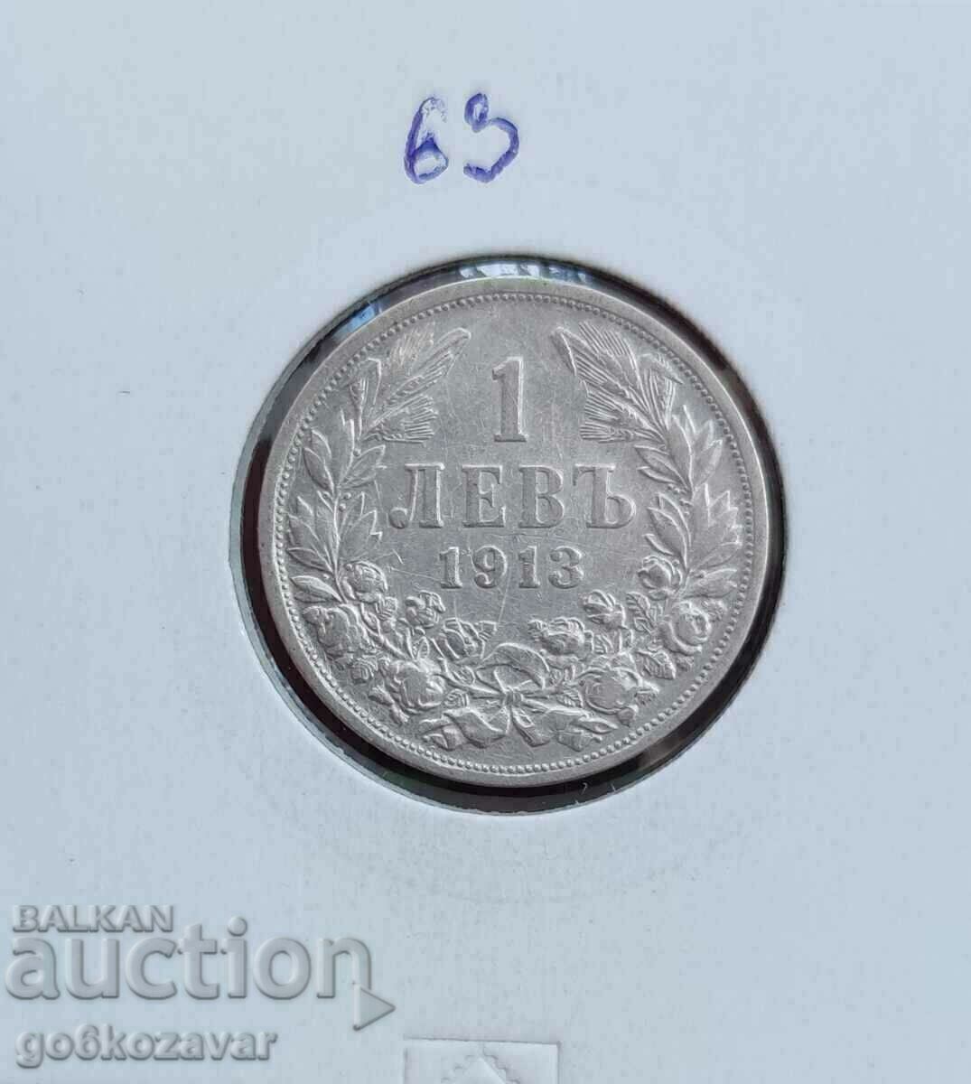 Βουλγαρία 1 λεβ 1913 ασήμι. Βουλγαρία 1 λεβ 1913 ασήμι.
