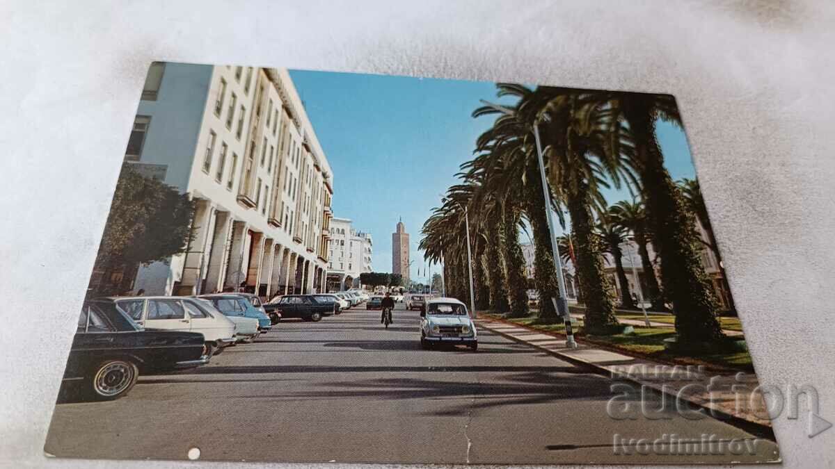 Carte poștală Rabat Avenue Mohamed V 1972