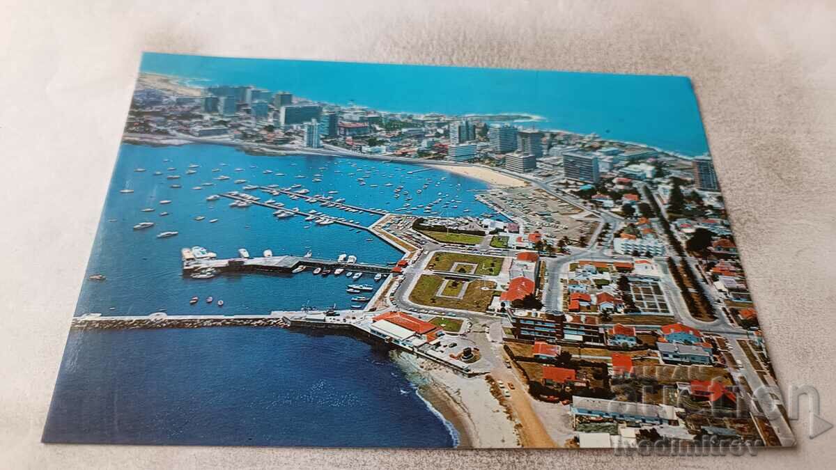 Postcard Punta del Este Harbor Air view 1987