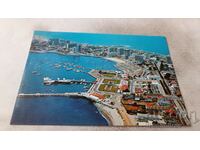 Postcard Punta del Este Harbor Air view 1987