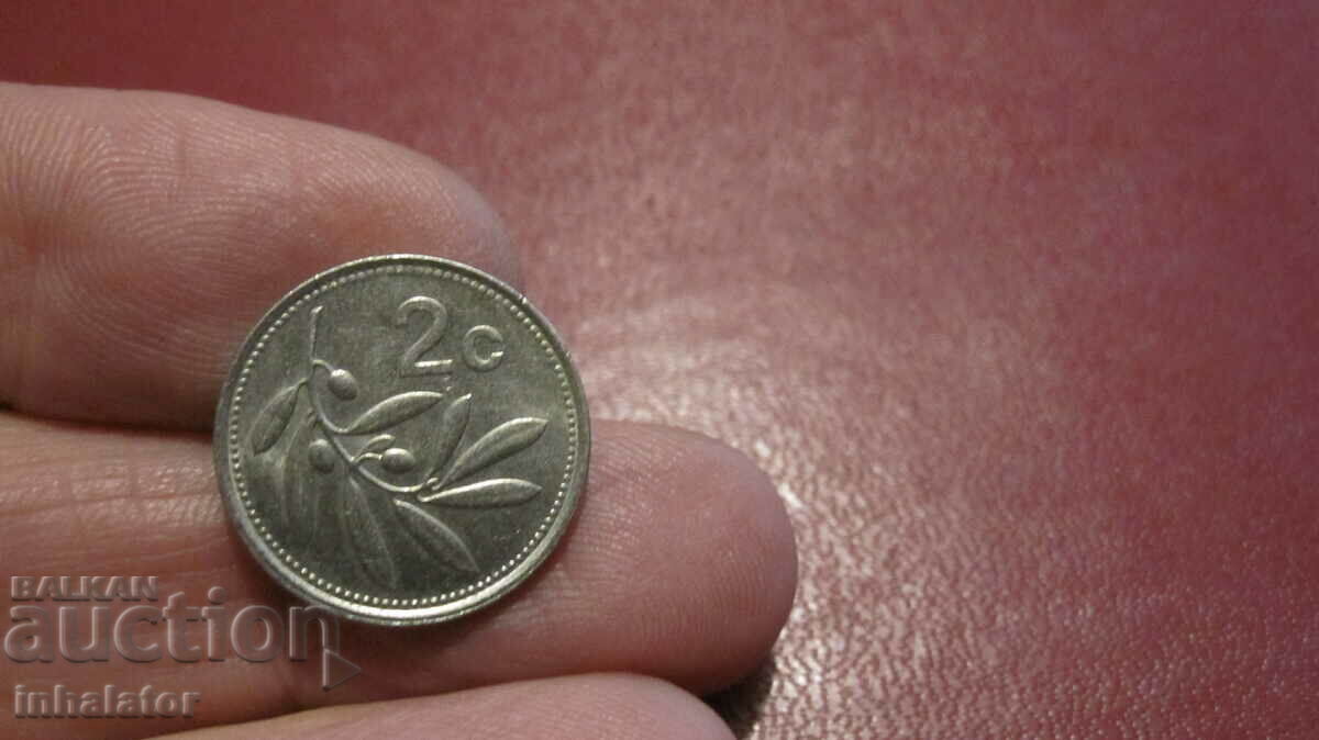 1991 год 2 цента Малта