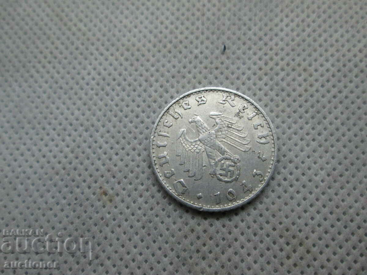 50 REICHSPFENING 1943 B THIRD REICH with price 20.00 BGN | € 10.23 50 REICHSPFENING 1943 B THIRD REICH with price 20.00 BGN | € 10.23